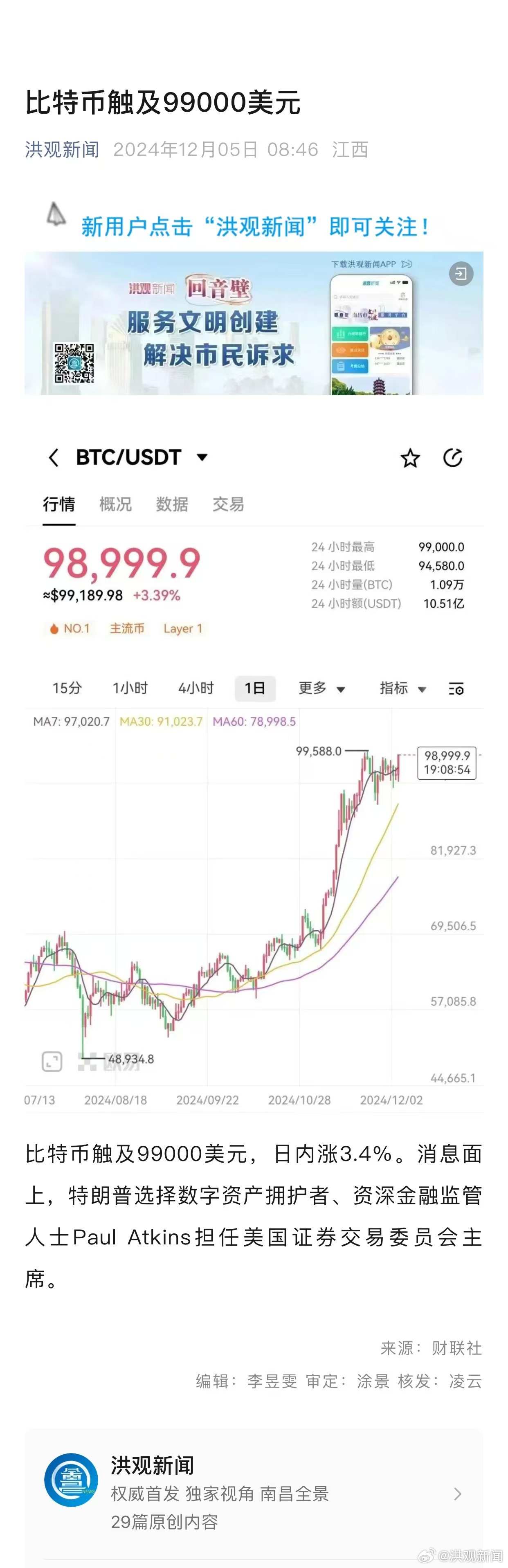 比特币突破99000美元大关，重塑加密货币市场的历史性里程碑